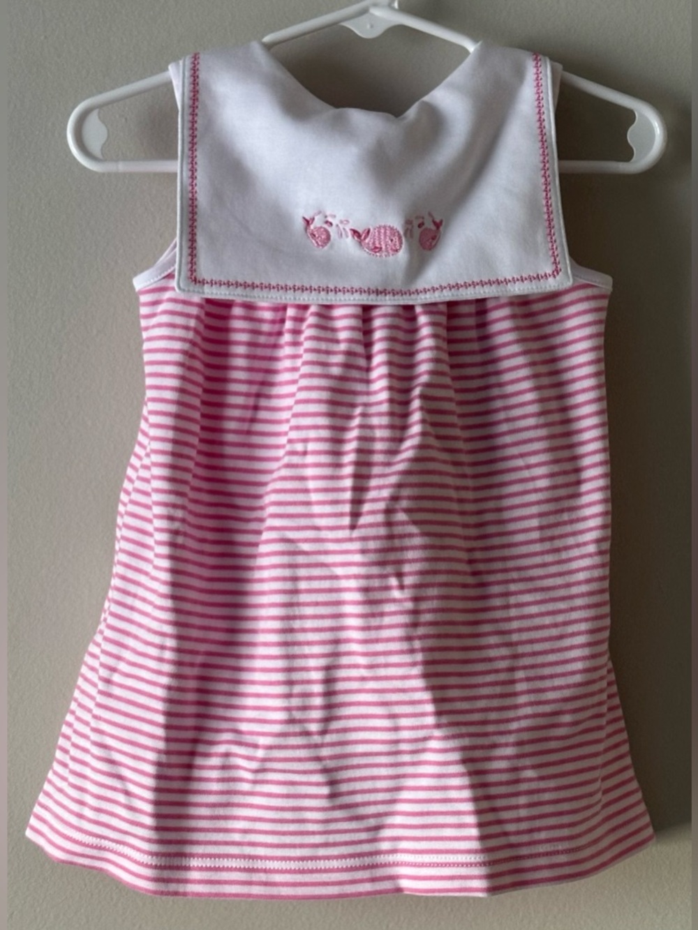 Kissy kissy brand 9m nwt 2 piece dress set embroidered whales pink